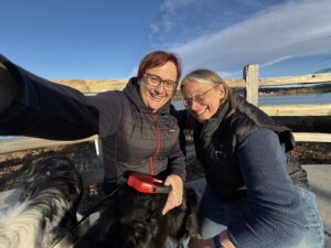 Kate and Nikki in a rare moment of sunshine